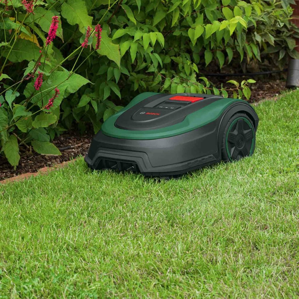 Bosch Indego XS 300 Robot Lawnmower (with Integrated 18 V Battery, Charging Station Included, Cutting Width 19 cm, for Lawns up to 300 m2, in Box)