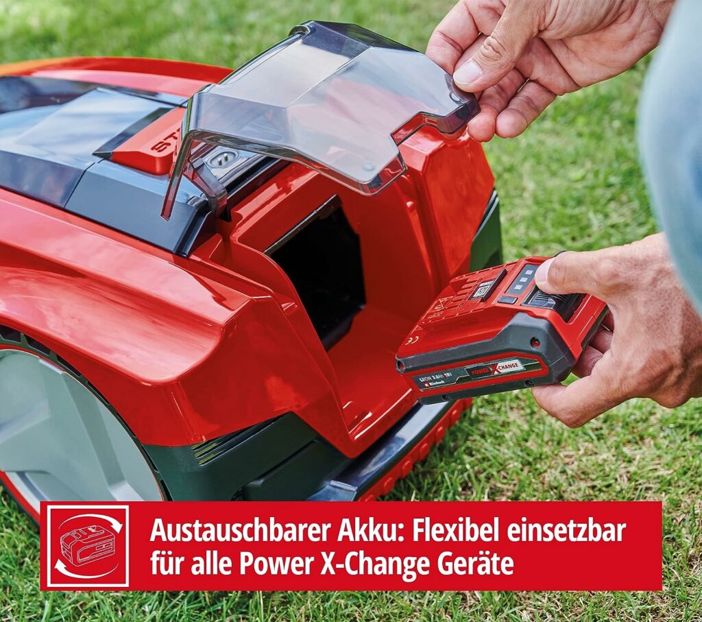 Einhell FREELEXO 300 Solo Power X-Change Robot Lawn Mower (Li-Ion Battery, 18 V, 300 m², Multi-Zone, Includes Mounting Accessories, No Battery)