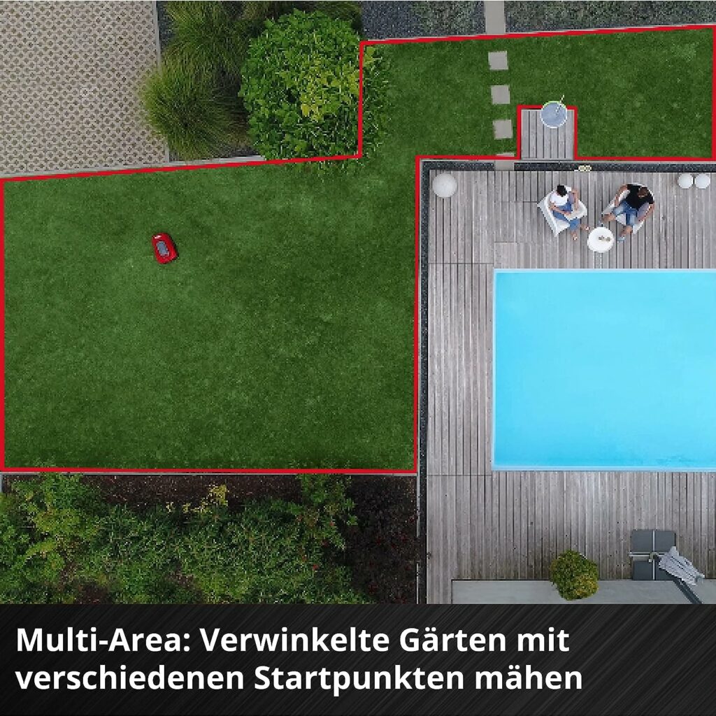 Einhell Mähroboter FREELEXO 1200 LCD BT (für bis zu 1200 m², Multizonen-Mäher, Bluetooth App-Steuerung, für Steigungen bis 35%, inkl. PXC-Akku und Installationszubehör)