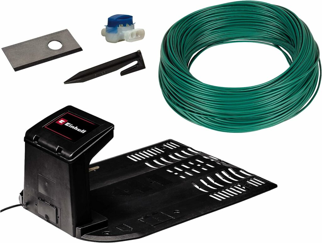 Einhell Robot mower GC-RM 500 (2.0 Ah battery, rain, shock, tilt and lifting sensors, cutting height adjustment 20 mm to 60 mm, for inclines up to 35%, incl. equipment for 500 m²)