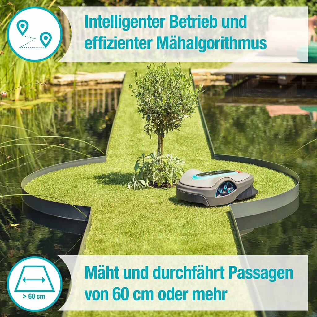 Gardena Sileno City Robot Mower 600 m²: Lawn Robot For Up To 600 M² Lawn, Precise Cutting Results, Settings And Setup Via Gardena Bluetooth App, German Version (15010-20)