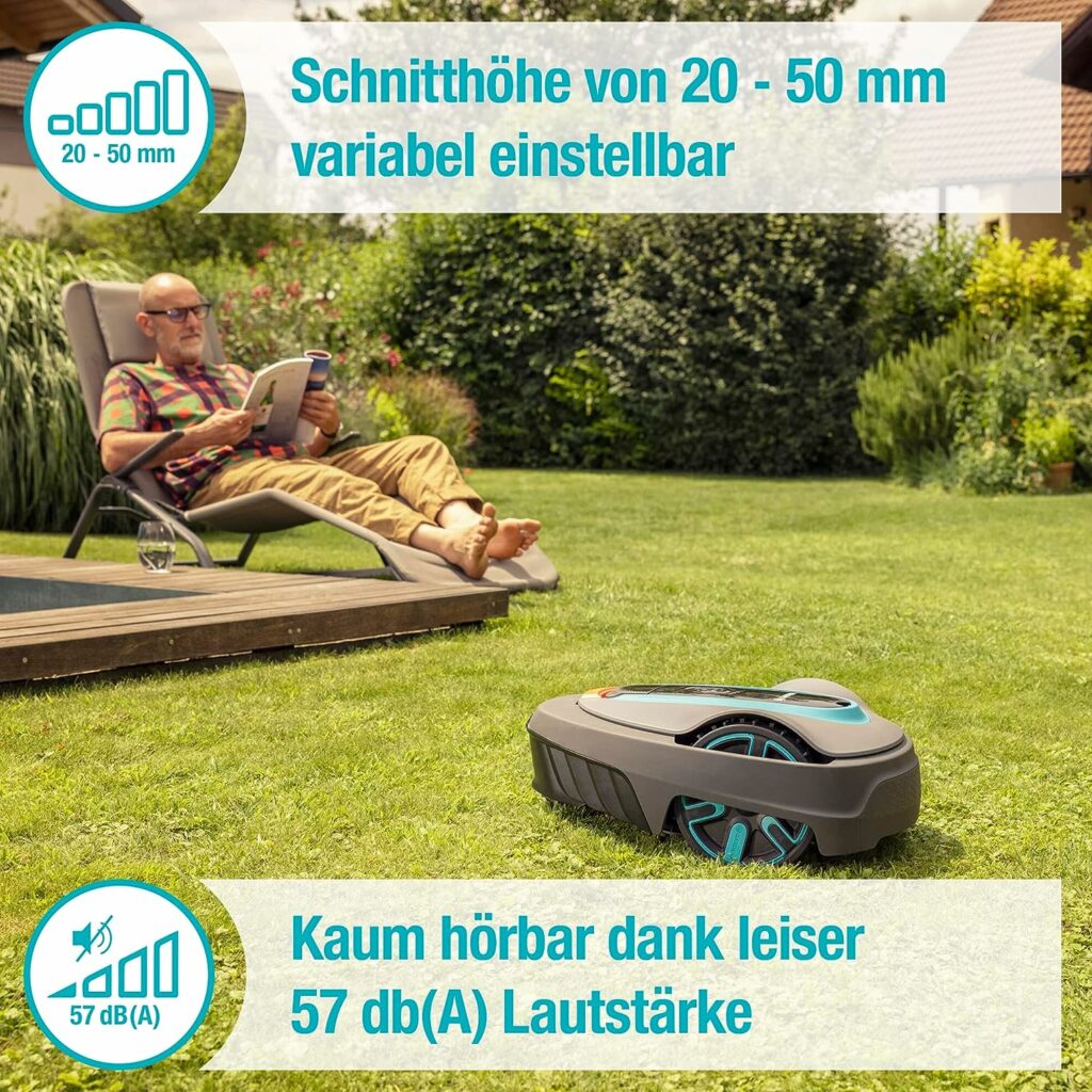 Gardena Sileno City Robot Mower 600 m²: Lawn Robot For Up To 600 M² Lawn, Precise Cutting Results, Settings And Setup Via Gardena Bluetooth App, German Version (15010-20)