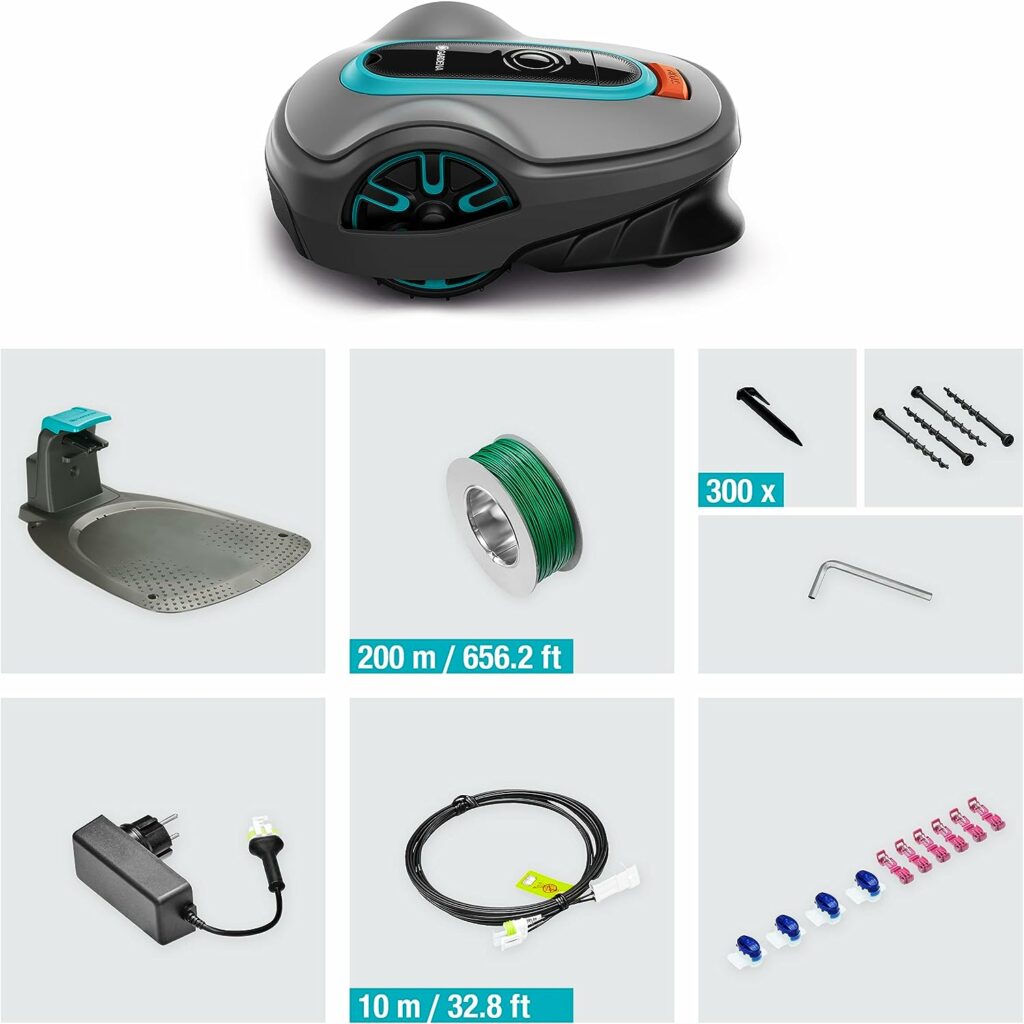 Gardena Sileno life: Robotic lawnmower for lawns up to 750 m², Bluetooth app operated, easy massage function, with 57 db(A), very quiet, slopes up to 35 percent, mows in any weather (15101-20)