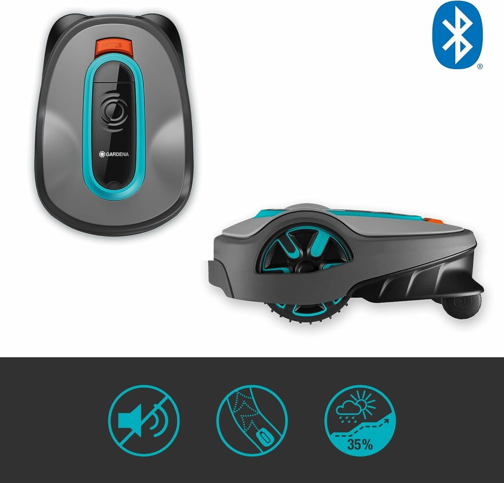 Gardena Sileno life: Robotic lawnmower for lawns up to 750 m², Bluetooth app operated, easy massage function, with 57 db(A), very quiet, slopes up to 35 percent, mows in any weather (15101-20)