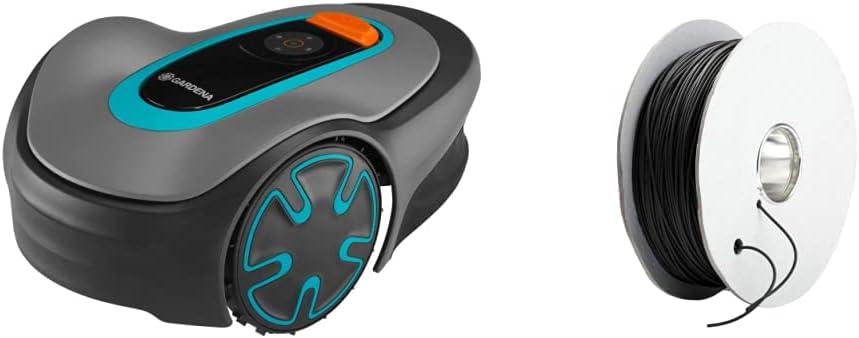 Gardena Sileno Minimo Robotic Lawnmower 250 m² (15201-20)  Boundary Cable (50 m): Boundary Wire Robotic Lawnmower, Weather-Resistant, Suitable for Outdoor Use, Black / Grey (4058-60)