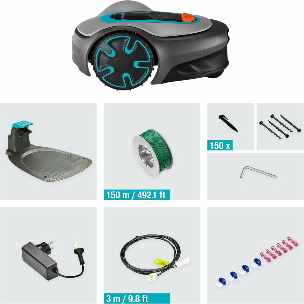 GARDENA SILENO minimo robotic mower 250 m²: intelligent lawn mower with optimal connectivity, programmable with GARDENA Bluetooth® app, DE version (15201-20)