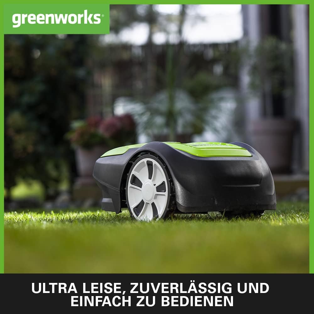 Greenworks Optimow S Lawnmower Robot for Lawns up to 300 m2 with 30% Gradient, Extremely Quiet, Bluetooth App Controlled, Advanced Security Functions, Anti-Theft Protection