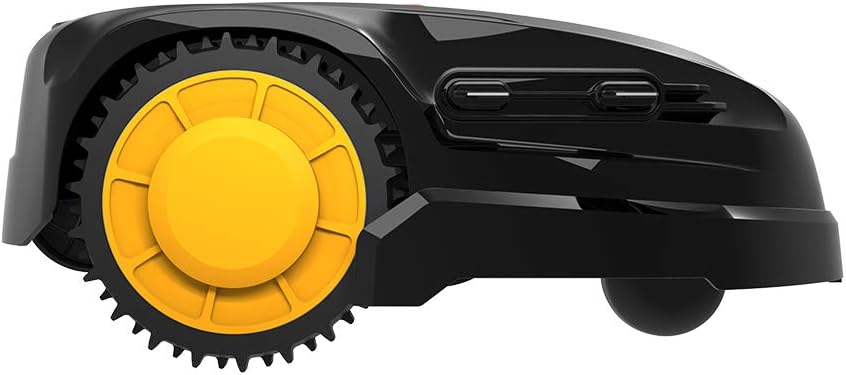 LANDXCAPE LX799 Robotic Lawnmower for up to 300 m² 25% Incline Automatic Lawnmower with Side Load Digital Display 3-Blade Cutting / Mulching System Shock Detection Connected Garden Robot Black / Organge
