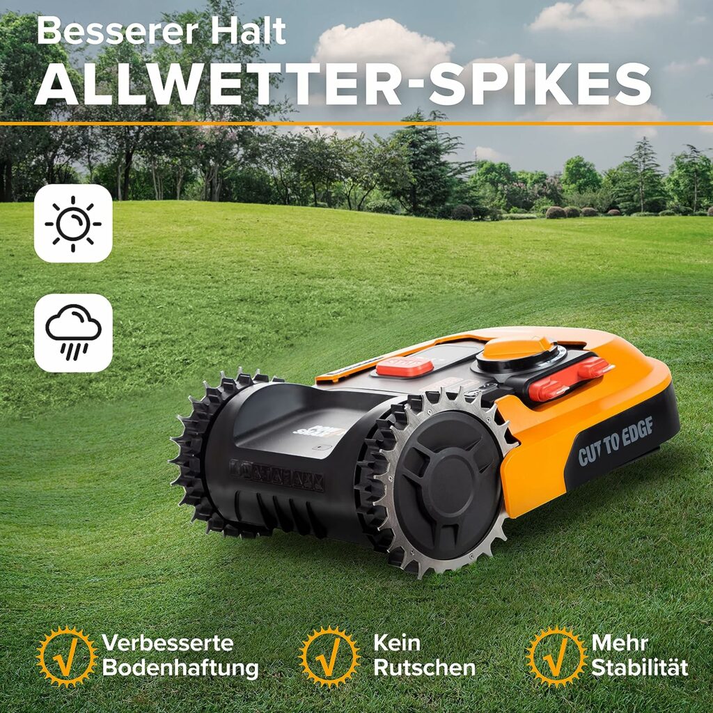 Premium Stainless Steel Spikes Lawn Robot Lawnmower Traction Improvement Worx Landroid S and M Models Deburred 2021 Model More Grip