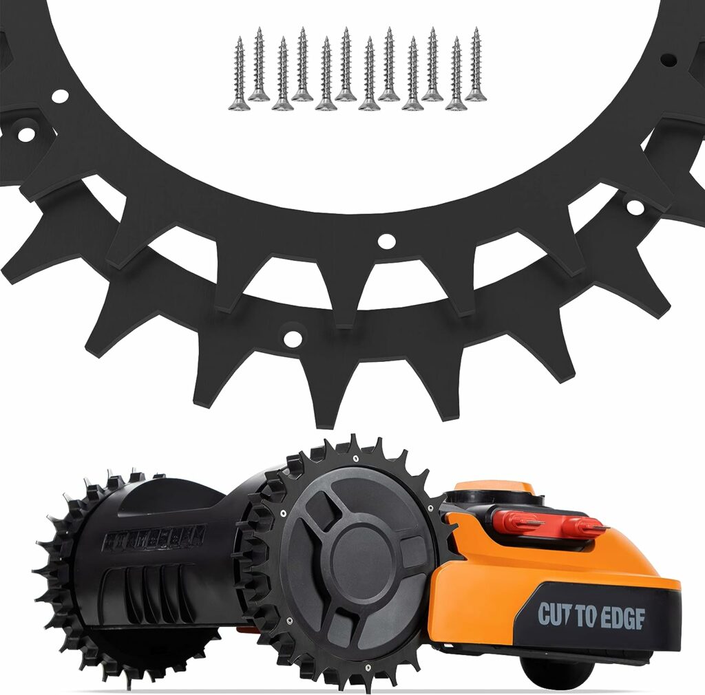 Rasenroboter Mähroboter Spikes Traktionsverbesserung Premium Black Worx Landroid S und M FÜR noch mehr Grip Garten Rasenmäher