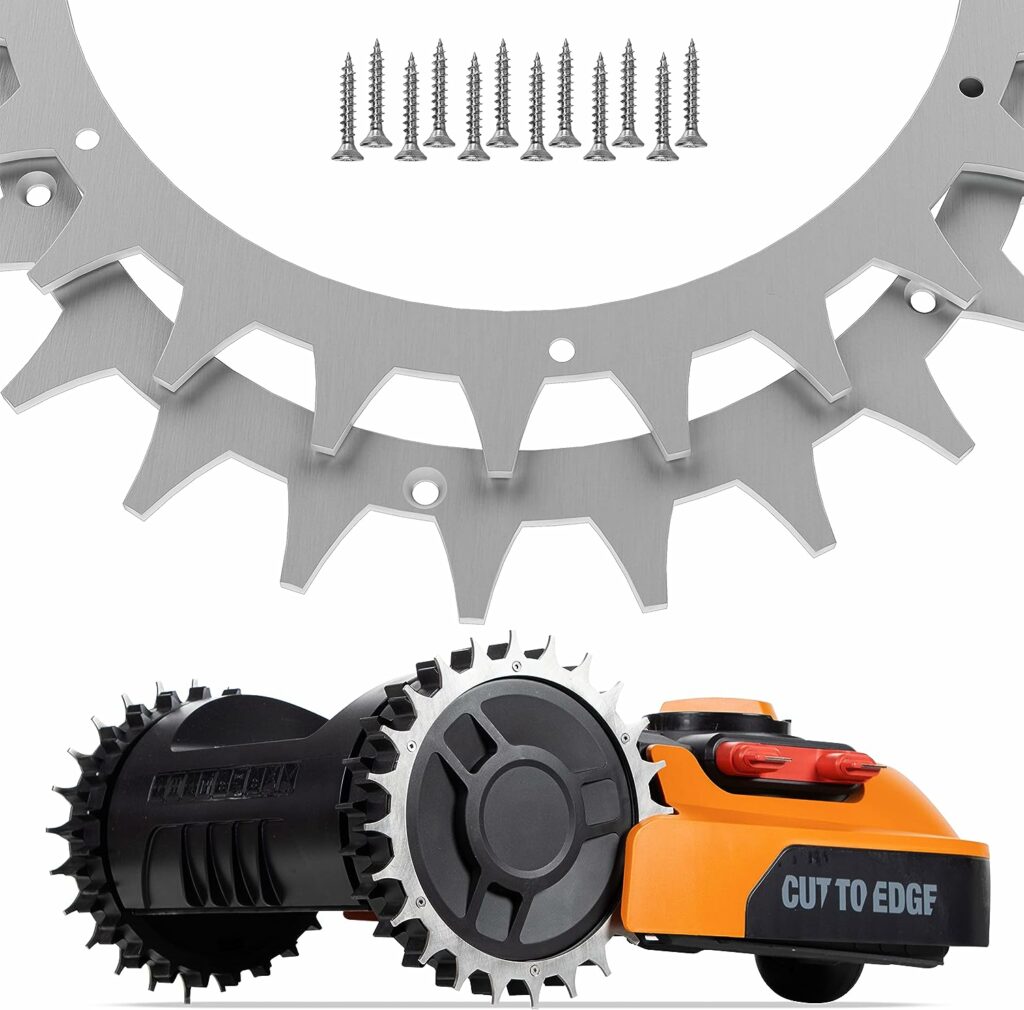 Robotic Lawnmower Spikes Traction Improvement for Worx Landroid S and M Deburred 3 mm for Even More Grip with 219 mm Diameter Made in Germany