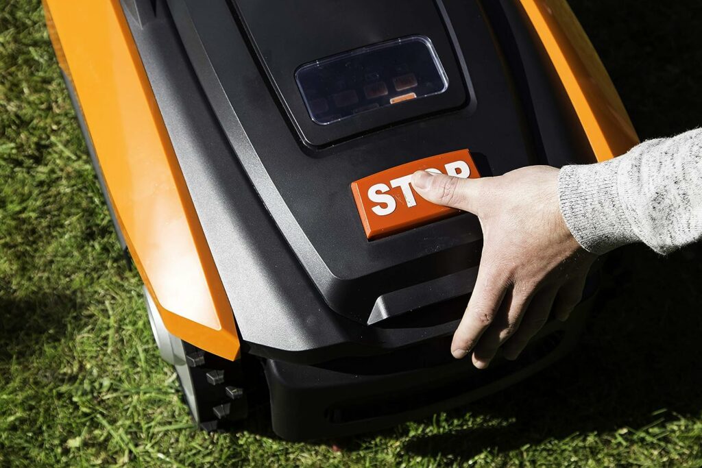 Yard Force X50i Robotic Lawnmower up to 500 m², Automatic Lawn Mower Robot with Wi-Fi Connection, App Control, iRadar Ultrasonic Sensor, Edge Cutting Function and Brushless Motor, Black/Orange